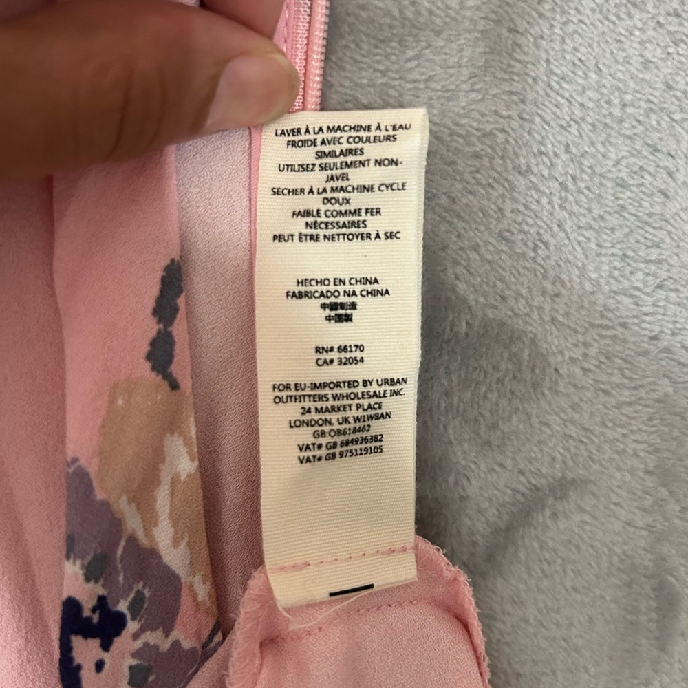 NWOT free people pink floral mini long sleeve dress - Picture 7 of 13